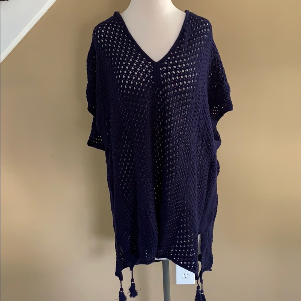 Navy Beach Cover Up with Anchor Detail